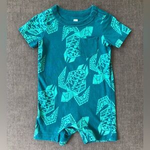 Tea Collection Shortie Pocket Romper 9-12 Months